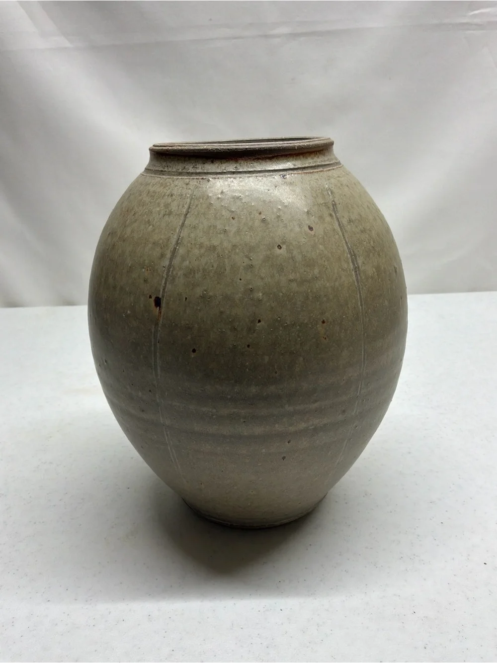 Handcrafted Gray Ceramic Pottery Jack-O'-Lantern Funny Face
